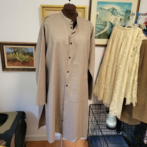 Eskandar Over jacket or Dress New Zealand Wool Tan Size 2 - Picture 1 of 7